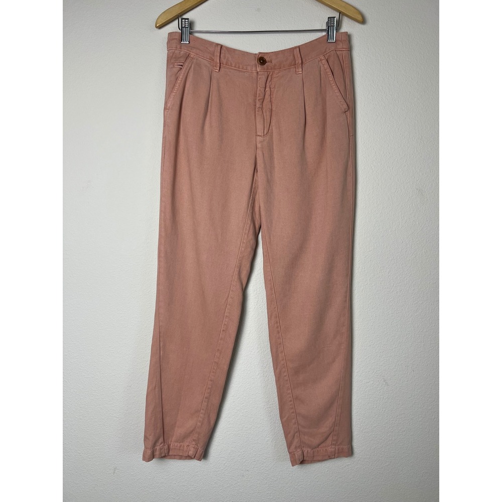 NWT Anthropologie Scout Pants Sz‎ 27 Pink Rose Lyocell Pleated Tapered Ankle